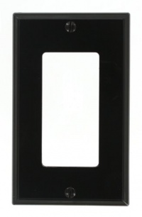 Leviton 80401-NE 1-Gang Decora/GFCI Device Decora Wallplate, Standard Size, Thermoplastic Nylon, Device Mount, Black Leviton 80401-NE 1-Gang Decora/GFCI Device Decora Wallplate, Standard Size, Thermoplastic Nylon, Device Mount, Black