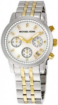 Michael Kors Watches Two-Tone Chronograph with Stones Michael Kors Watches Two-Tone Chronograph with Stones