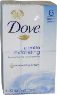 Dove Gentle Exfoliating Moisturizing Cream Beauty Bar, 6-Count Dove Gentle Exfoliating Moisturizing Cream Beauty Bar, 6-Count