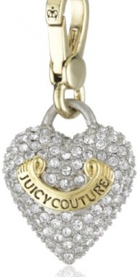 Juicy Couture Charms Gold-Tone Puffed Pave Heart Charm