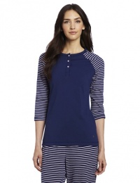 Nautica Sleepwear Women's 3/4 Length Henley Nautica Sleepwear Women's 3/4 Length Henley