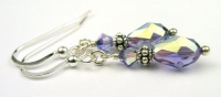 Damali Sterling Silver December Tanzanite Swarovski Crystal Elements Earrings - 1 Inch Damali Sterling Silver December Tanzanite Swarovski Crystal Elements Earrings - 1 Inch