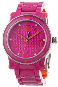 Juicy Couture Women's 1900727 HRH Hot Pink and Orange Plastic Bracelet Watch Juicy Couture Women's 1900727 HRH Hot Pink and Orange Plastic Bracelet Watch