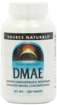 Source Naturals DMAE, 351mg, 200 Tablets (Pack of 2) Source Naturals DMAE, 351mg, 200 Tablets (Pack of 2)