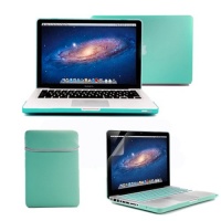 GMYLE(R) 4 in 1 Robin Egg Blue Turquoise Rubberized (Rubber Coated) Hard Case Cover for 13.3 inches Macbook Pro - with Robin Egg Blue Turquoise Soft Sleeve Bag and Silicon Keyboard Protector - 13 inches Clear LCD Screen Protector - GMYLE(R) 4 in 1 Robin Egg Blue Turquoise Rubberized (Rubber Coated) Hard Case Cover for 13.3 inches Macbook Pro - with Robin Egg Blue Turquoise Soft Sleeve Bag and Silicon Keyboard Protector - 13 inches Clear LCD Screen Protector -