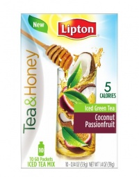 Lipton Tea and Honey To Go Packets Iced Green Tea, Coconut Passionfruit, 10 Count Lipton Tea and Honey To Go Packets Iced Green Tea, Coconut Passionfruit, 10 Count