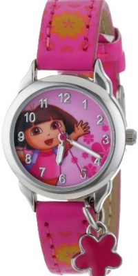 Nickelodeon Kids' DTE841 Dora pink pattern strap analogue Watch Nickelodeon Kids' DTE841 Dora pink pattern strap analogue Watch