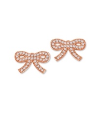 18k rose gold vermeil and cubic zirconia are all wrapped up in pretty bows on these feminine-fabulous earrings from Crislu. 18k rose gold vermeil and cubic zirconia are all wrapped up in pretty bows on these feminine-fabulous earrings from Crislu.
