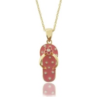 Lily Nily 18k Gold Overlay Enamel Children's Flip Flop Pendant Lily Nily 18k Gold Overlay Enamel Children's Flip Flop Pendant