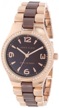 Anne Klein Women's 109118BMRG Ceramic Rosegold-Tone Swarovski Crystal Accented Brown Dress Watch Anne Klein Women's 109118BMRG Ceramic Rosegold-Tone Swarovski Crystal Accented Brown Dress Watch
