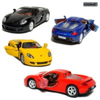 Set of 4: 5 Porsche Carrera GT 1:36 Scale (Black/Blue/Red/Yellow) Set of 4: 5 Porsche Carrera GT 1:36 Scale (Black/Blue/Red/Yellow)