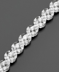 A brilliant diamond bracelet for your wrist. This extraordinary bracelet features diamonds (3 ct. t.w.) cast in 14k white gold in a beautiful rope pattern. Measures 7 1/2 long. A brilliant diamond bracelet for your wrist. This extraordinary bracelet features diamonds (3 ct. t.w.) cast in 14k white gold in a beautiful rope pattern. Measures 7 1/2 long.