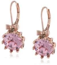 Betsey Johnson Rose Gold Boost Round Crystal and Bow Drop Earrings Betsey Johnson Rose Gold Boost Round Crystal and Bow Drop Earrings