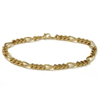 PalmBeach Jewelry Figaro Link Bracelet in Yellow Gold Tone 8 PalmBeach Jewelry Figaro Link Bracelet in Yellow Gold Tone 8