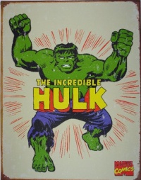 Incredible Hulk Marvel Comics Distressed Retro Vintage Tin Sign Incredible Hulk Marvel Comics Distressed Retro Vintage Tin Sign