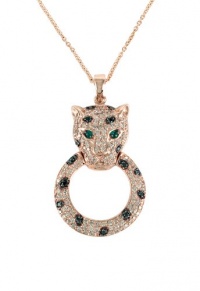Effy Jewlery Signature Rose Gold Diamond & Emerald Pendant, .79 TCW Effy Jewlery Signature Rose Gold Diamond & Emerald Pendant, .79 TCW