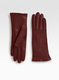 EXCLUSIVELY OURS. Versatile two-button length in butter-soft lambskin and a slew of colors. About 10 long Silk lining Made in Italy EXCLUSIVELY OURS. Versatile two-button length in butter-soft lambskin and a slew of colors. About 10 long Silk lining Made in Italy