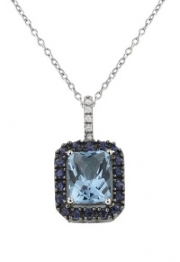 Effy Jewlery 14K White Gold Blue Topaz & Sapphire Pendant, 3.35 TCW