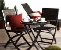 Strathwood Ritta All-Weather Wicker 3-Piece Bistro Set, Dark Gray Strathwood Ritta All-Weather Wicker 3-Piece Bistro Set, Dark Gray