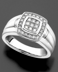 A generous dose of luster and refinement, fit for every day. This sterling silver ring features round-cut diamonds (1/2 ct. t.w.). A generous dose of luster and refinement, fit for every day. This sterling silver ring features round-cut diamonds (1/2 ct. t.w.).