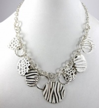 Style&co. Necklace, 18 Silver-Tone and White Animal Print Necklace Style&co. Necklace, 18 Silver-Tone and White Animal Print Necklace