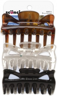 Scunci Effortless Beauty Basic Jaw Clips,9 Cm, 3-Count Scunci Effortless Beauty Basic Jaw Clips,9 Cm, 3-Count