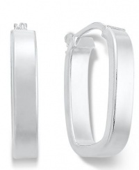 Giani Bernini Sterling Silver Earrings, Square Oval Hoop Earrings Giani Bernini Sterling Silver Earrings, Square Oval Hoop Earrings