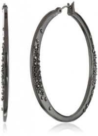 Kenneth Cole New York Pave Item Boost Hematite Pave Hoop Earrings Kenneth Cole New York Pave Item Boost Hematite Pave Hoop Earrings