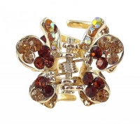 Hair Clip - Crystal Butterfly (7/8 x 11/16) ~ Smoky Topaz (Brown) (FB242) Hair Clip - Crystal Butterfly (7/8 x 11/16) ~ Smoky Topaz (Brown) (FB242)