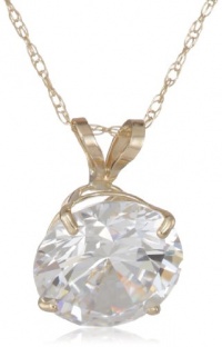 10k Gold Solitaire Pendant Made with Swarovski Zirconia (3 cttw), 18 10k Gold Solitaire Pendant Made with Swarovski Zirconia (3 cttw), 18