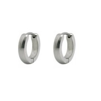 Small Stainless Steel Silver Tone Unisex Huggie Hoop Earrings 10mm Small Stainless Steel Silver Tone Unisex Huggie Hoop Earrings 10mm
