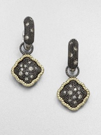 From the Pebble Collection. Blackened sterling silver and 18k gold creates a high-contrast design with glittering grey diamonds and cultured pearls; perfect for your favorite hoops. Culture pearlsGrey diamonds, .08 tcw18k goldBlackened sterling silverFixed baleImported Please note: Earrings sold separately. From the Pebble Collection. Blackened sterling silver and 18k gold creates a high-contrast design with glittering grey diamonds and cultured pearls; perfect for your favorite hoops. Culture pearlsGrey diamonds, .08 tcw18k goldBlackened sterling silverFixed baleImported Please note: Earrings sold separately.