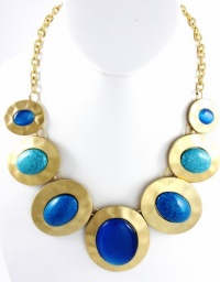 Style&co Necklace, 18 Gold-Tone Teal Stone Matte Frontal Statement Necklace Style&co Necklace, 18 Gold-Tone Teal Stone Matte Frontal Statement Necklace