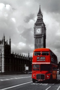 London - Red Bus Poster Print, 24x36 Collections Poster Print, 24x36 London - Red Bus Poster Print, 24x36 Collections Poster Print, 24x36