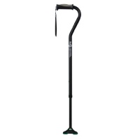 Hugo Mobility Quadpod Offset Cane with Ultra Stable Cane Tip, Ebony Hugo Mobility Quadpod Offset Cane with Ultra Stable Cane Tip, Ebony