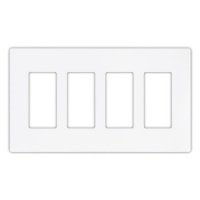 Cooper Wiring Devices 9524WS Aspire Screwless Wallplate, 4-Gang, White Satin Cooper Wiring Devices 9524WS Aspire Screwless Wallplate, 4-Gang, White Satin