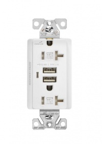 Cooper Wiring Devices TR7746W-BOX Combination USB Charger with Tamper Resistant Receptacle and Box, 20-Amp, White Finish Cooper Wiring Devices TR7746W-BOX Combination USB Charger with Tamper Resistant Receptacle and Box, 20-Amp, White Finish
