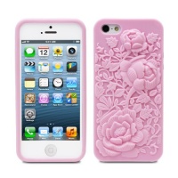 Fosmon DURA Series TPU Case for Apple iPhone 5 - Light Pink 3D Rose Fosmon DURA Series TPU Case for Apple iPhone 5 - Light Pink 3D Rose
