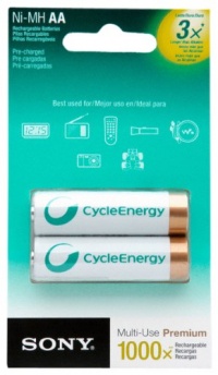 Sony Cycle Energy NHAAB2KN 2000 mAh AA Pre-Charged Batteries (2 Pack) Sony Cycle Energy NHAAB2KN 2000 mAh AA Pre-Charged Batteries (2 Pack)