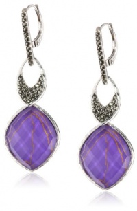 Judith Jack Purple Moon Sterling Silver, Marcasite, Purple Turquoise Drop Earrings Judith Jack Purple Moon Sterling Silver, Marcasite, Purple Turquoise Drop Earrings