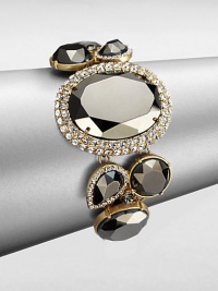 From the Starlight Collection. Rich, dark faceted stone in various sizes surrounded by brilliant, contrasting pavé stones in a stunning link design. GlassGoldtoneLength, about 8Toggle closureImported From the Starlight Collection. Rich, dark faceted stone in various sizes surrounded by brilliant, contrasting pavé stones in a stunning link design. GlassGoldtoneLength, about 8Toggle closureImported