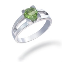 7MM 1.25 CT Peridot Ring In Sterling Silver (Available In Sizes 6 - 9) 7MM 1.25 CT Peridot Ring In Sterling Silver (Available In Sizes 6 - 9)