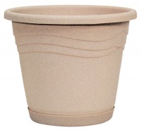 Dynamic Design IT1212SD Italia 12-Inch Poly Planter with Saucer, Sand Dynamic Design IT1212SD Italia 12-Inch Poly Planter with Saucer, Sand