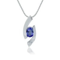 Effy Jewelry Effy® 14K White Gold Diamond and Tanzanite Pendant .81 Tcw. Effy Jewelry Effy® 14K White Gold Diamond and Tanzanite Pendant .81 Tcw.