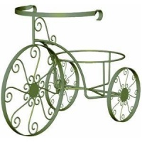 Panacea Products Whimsical Tricycle Plant Stand, Antique Willow Finish Panacea Products Whimsical Tricycle Plant Stand, Antique Willow Finish