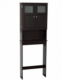 Zenith Products Wood Moderne Frosted Glass Window Spacesaver, Espresso Zenith Products Wood Moderne Frosted Glass Window Spacesaver, Espresso