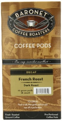 Baronet Coffee Decaf French Dark Roast, 18-Count Coffee Pods (Pack of 3) Baronet Coffee Decaf French Dark Roast, 18-Count Coffee Pods (Pack of 3)