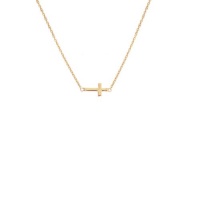 apop nyc Mini 14k Gold Vermeil Horizontal Cross Necklace 16 - 18 inch apop nyc Mini 14k Gold Vermeil Horizontal Cross Necklace 16 - 18 inch