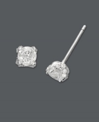 Exceptionally glamorous. These intriguing diamond stud earrings (3/4 ct. t.w.) feature round-cut, prong-set diamonds with pave-set diamond accents at the sides. Crafted in 14k white gold. Approximate diameter: 4 mm. Exceptionally glamorous. These intriguing diamond stud earrings (3/4 ct. t.w.) feature round-cut, prong-set diamonds with pave-set diamond accents at the sides. Crafted in 14k white gold. Approximate diameter: 4 mm.