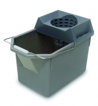 Rubbermaid FG619400 HDPE Pail and Mop Strainer Combination, 15 qt Capacity, 17 Length x 10.5 Width x 12 Height, Steel Gray Rubbermaid FG619400 HDPE Pail and Mop Strainer Combination, 15 qt Capacity, 17 Length x 10.5 Width x 12 Height, Steel Gray